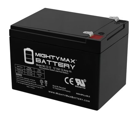 MIGHTY MAX BATTERY 12V 12AH SLA Replacement Battery for DURA12-12F2 MAX3942545
